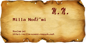 Milla Noémi névjegykártya