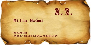 Milla Noémi névjegykártya